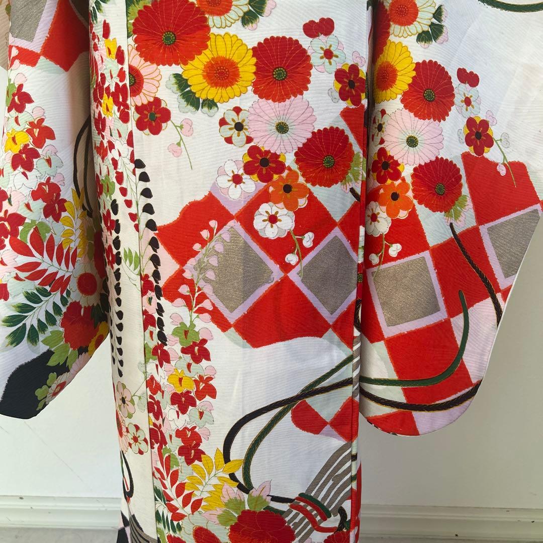 7歳七五三　十三詣り　身丈140cm アンティーク正絹着物、帯、小物セット