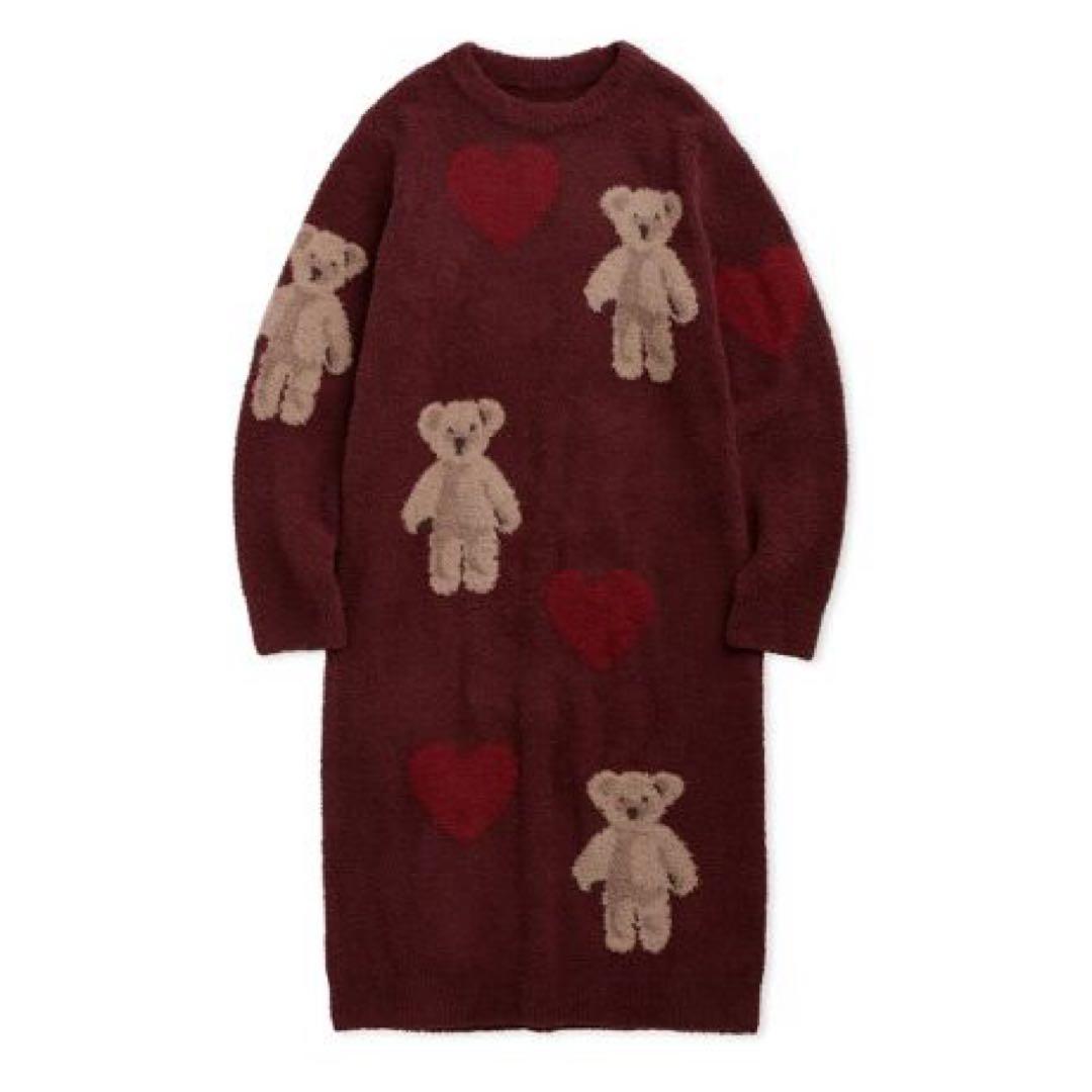 新品　ジェラートピケ　ホリデー　限定　ベア　ハート　ジャガード　ワンピース
