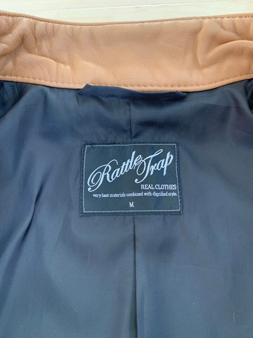 メンズビギ　【キャメル】シングルライダース 羊革 M　Rattle Trap