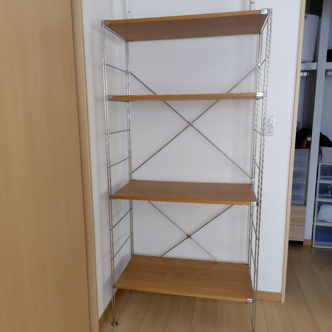 無印良品　ステンレスユニットシェルフ　ワイド大　オーク材棚板4枚