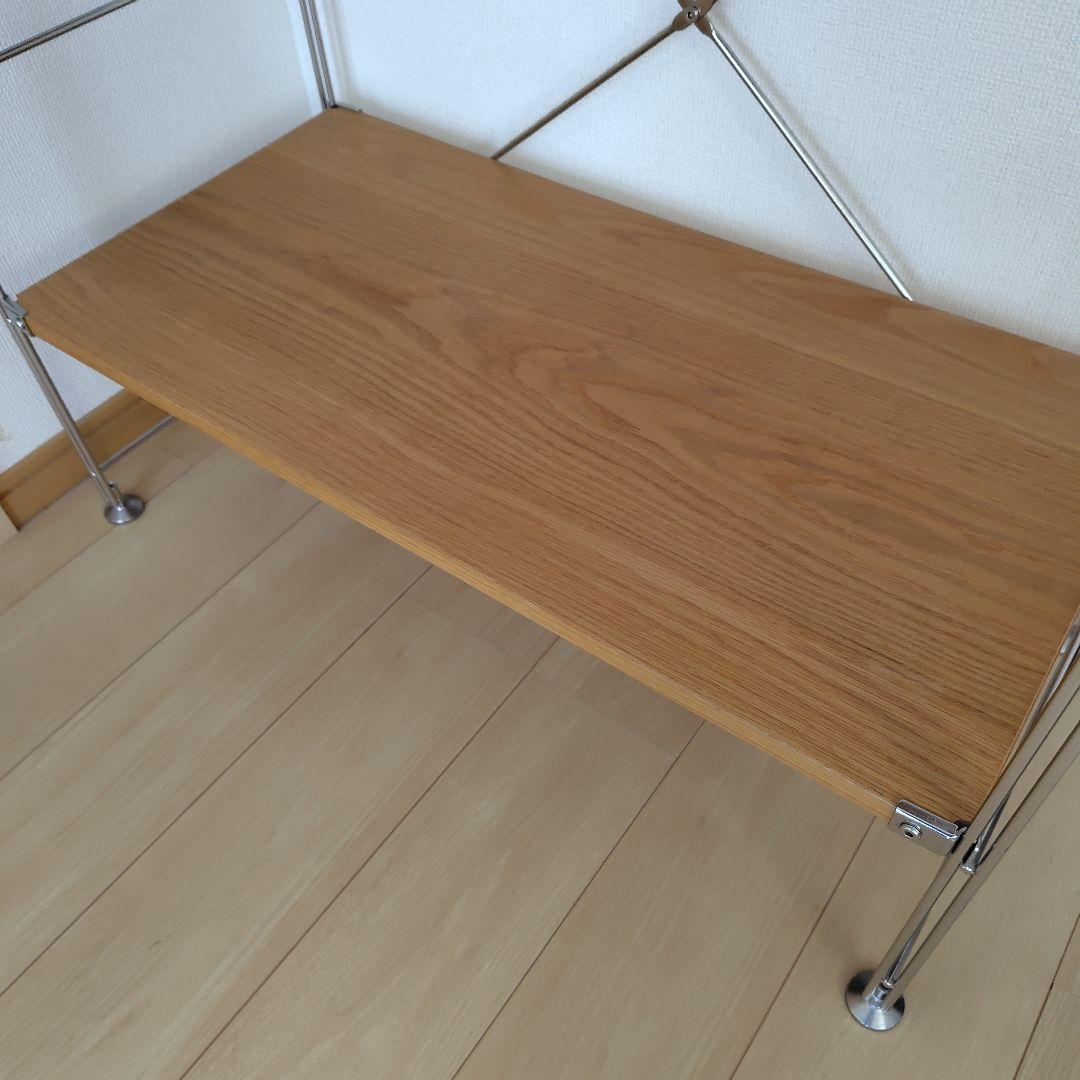 無印良品　ステンレスユニットシェルフ　ワイド大　オーク材棚板4枚
