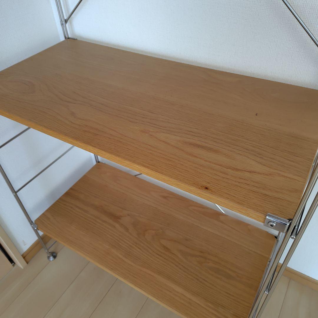 無印良品　ステンレスユニットシェルフ　ワイド大　オーク材棚板4枚