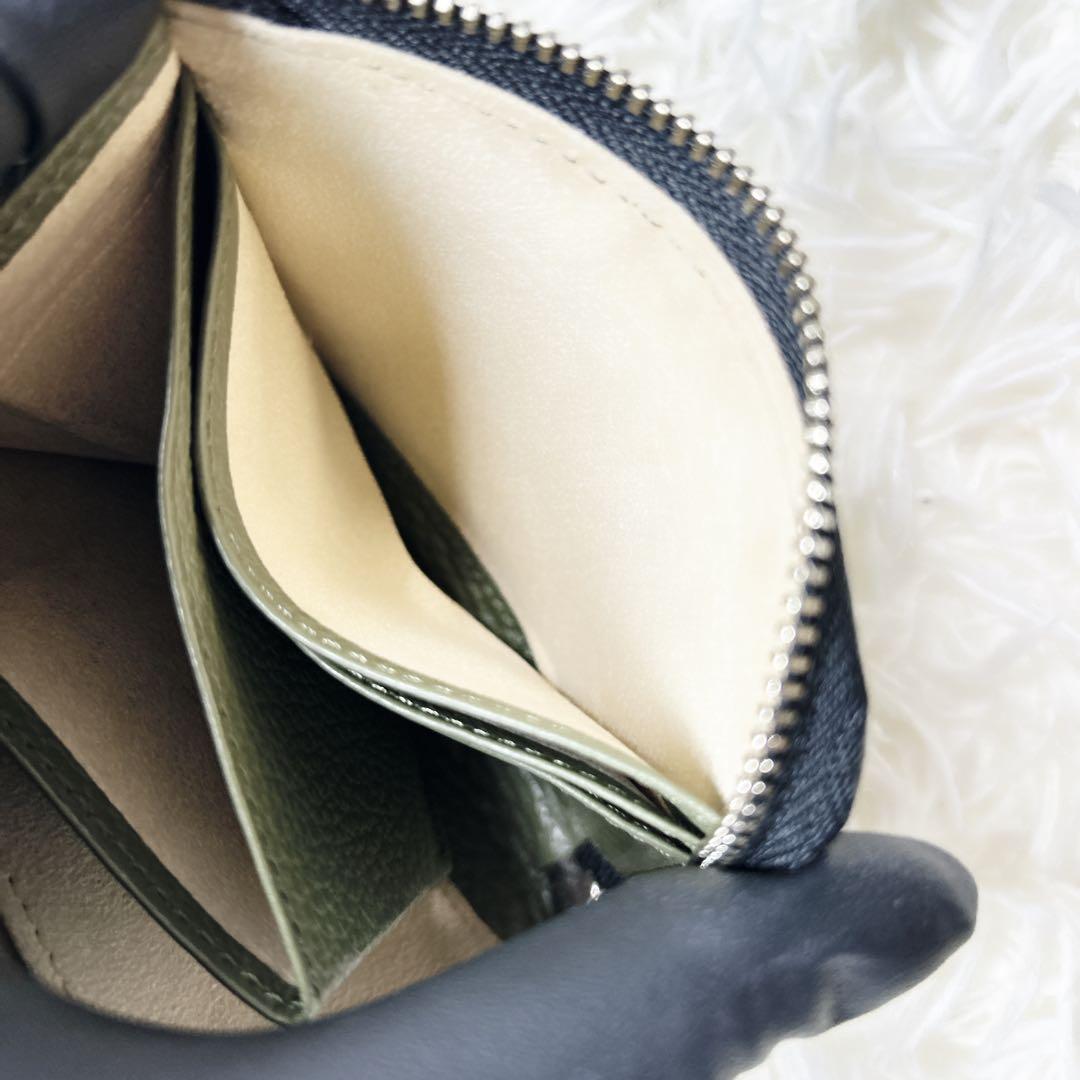 【美品】ATAO アタオ ミニ財布 チェス(CHESS) クロサイ 緑 刺繍