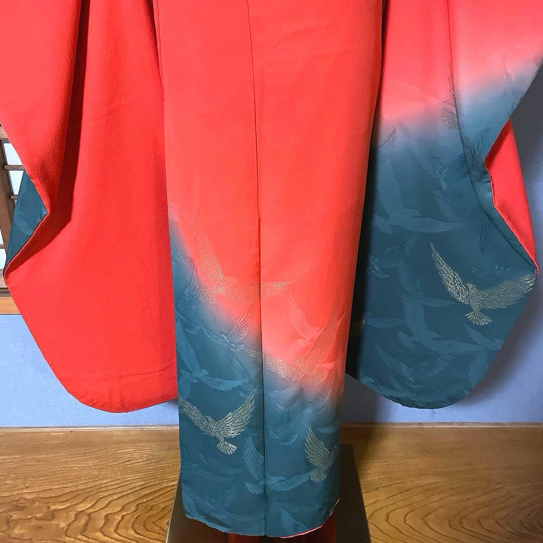 振袖フルセット　斉藤三才　染色作家　成人式振袖　振袖　朱色