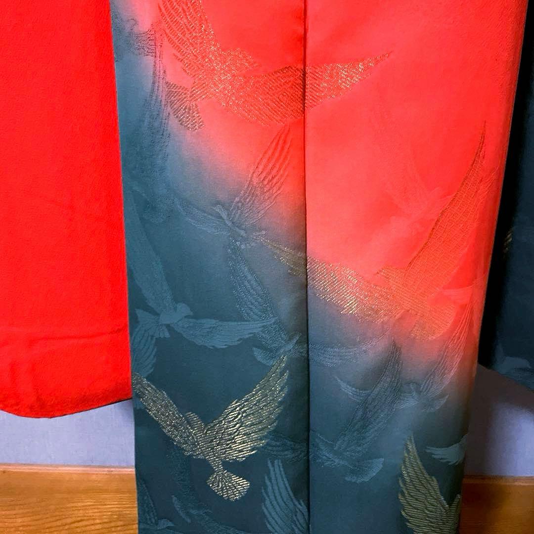 振袖フルセット　斉藤三才　染色作家　成人式振袖　振袖　朱色