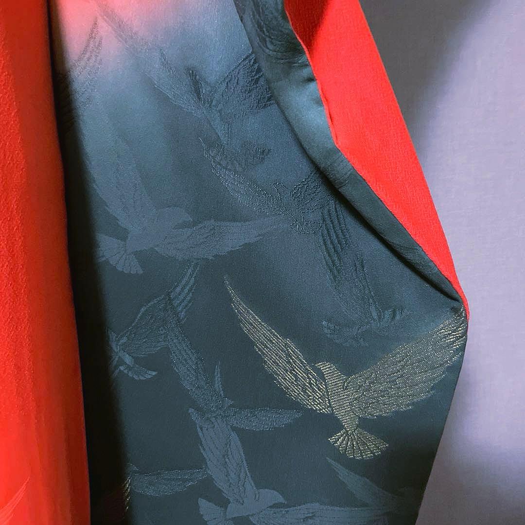 振袖フルセット　斉藤三才　染色作家　成人式振袖　振袖　朱色