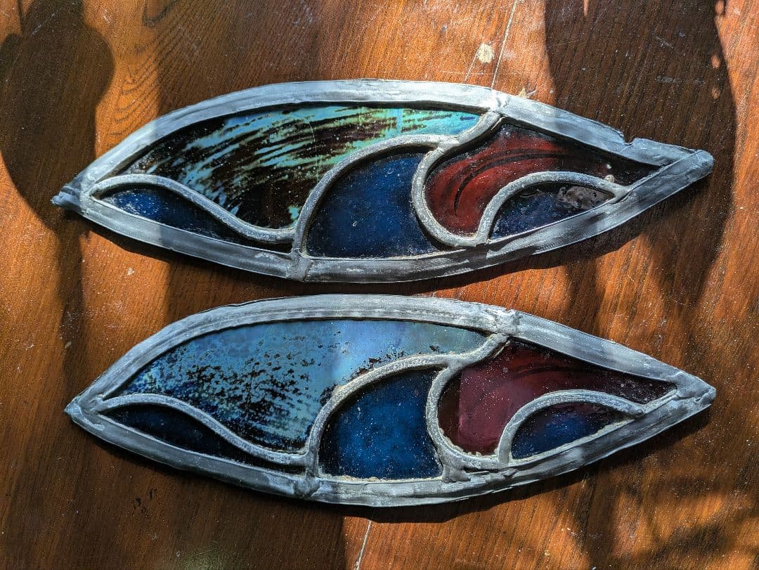 芸術品！天使 の翼 イタリア アンティークステンドグラス 流木アート クリスマス