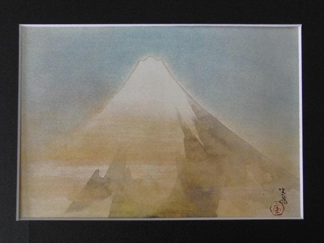 前田青邨、【富士】、希少な大判額装用画集より、新品高級額装付、豪華限定版