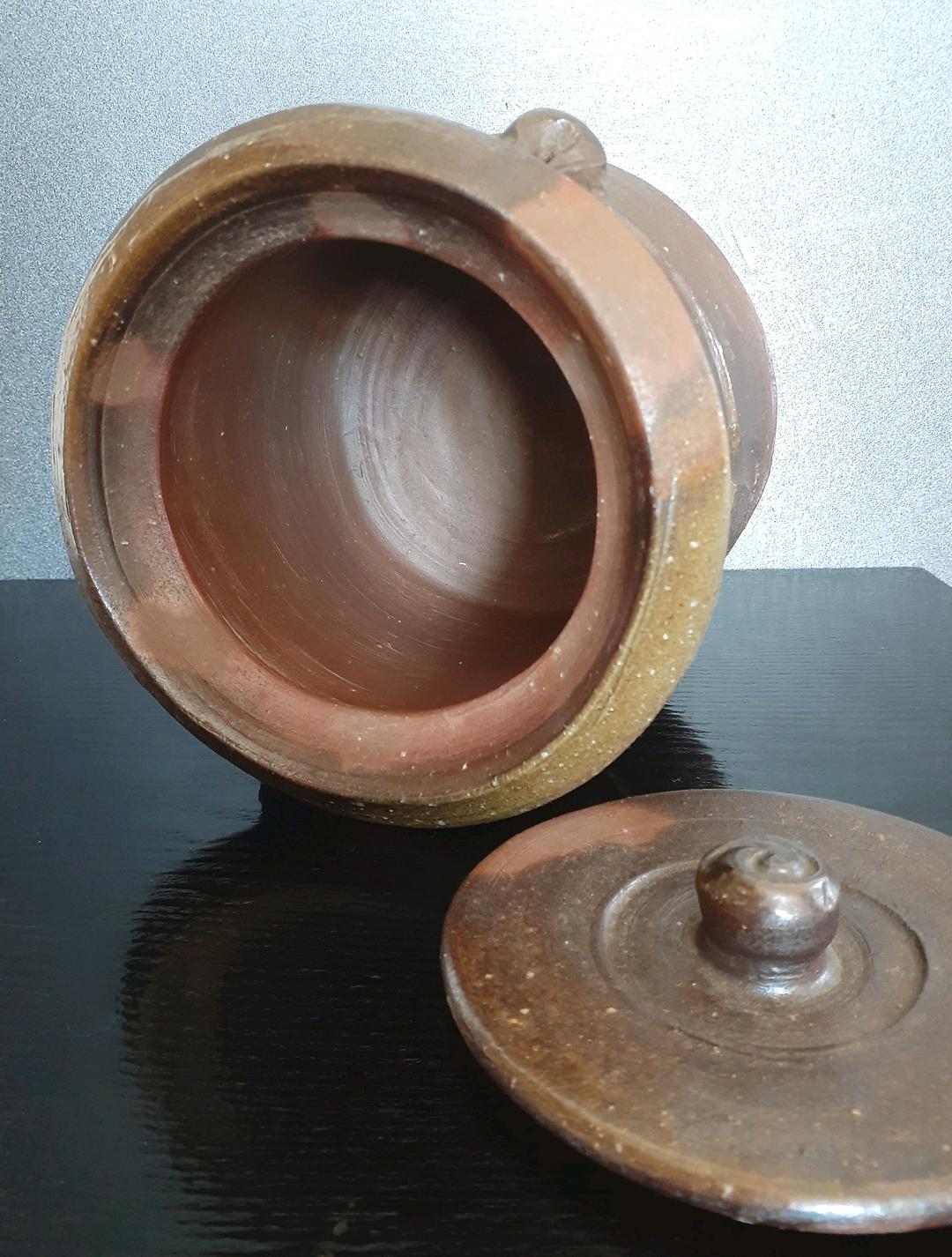 日本工芸会正会員　備前焼　【乗松俊行】造　矢筈口水指　共箱　共布　茶道具　茶器