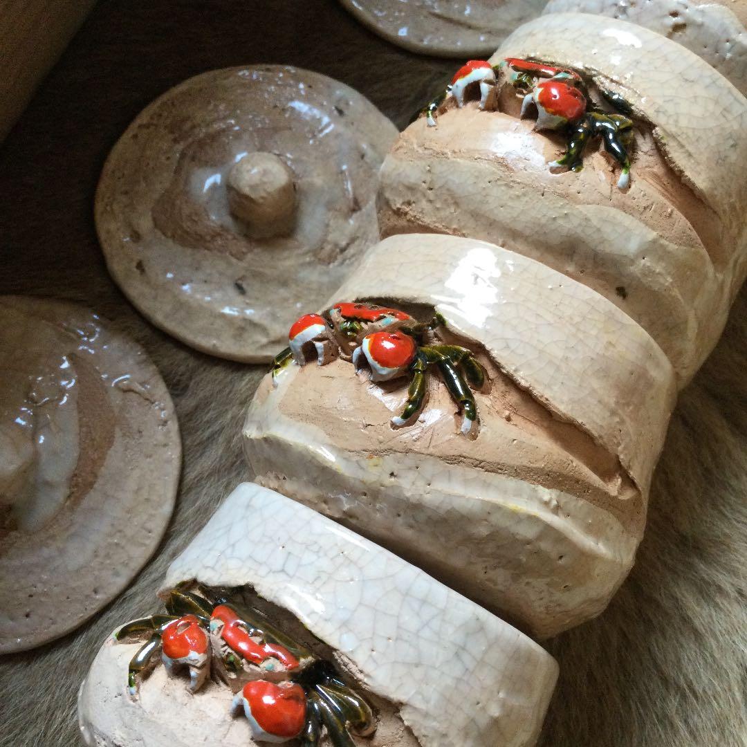 伊予　松山　楽山焼　茶器5客揃い