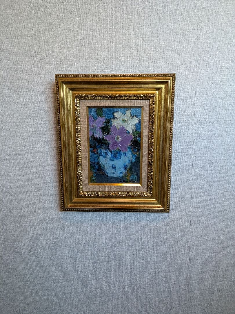 【真　作】大内田茂士、抽象画、「静物」、油彩SM、サイン有、箱無、画集付