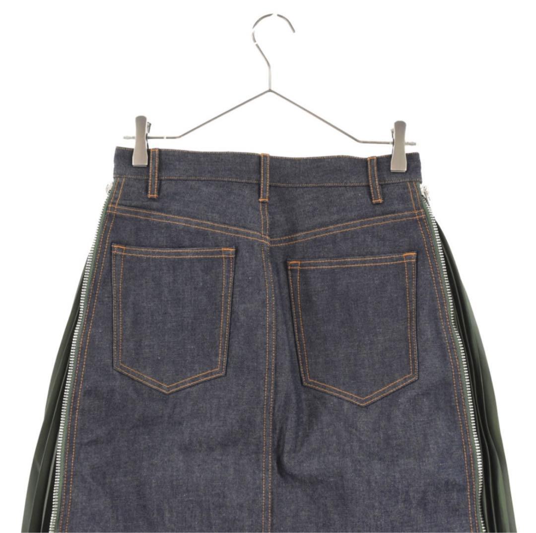 Sacai サカイ 21SS×A.P.C. サイドジッププリーツデニムスカート