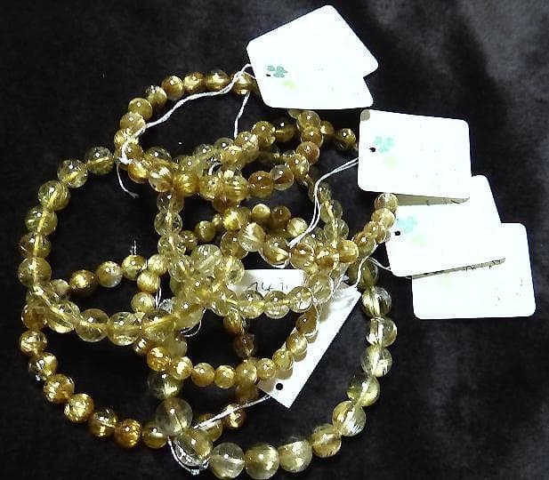 ルチルクォーツ・ブレスレット(8-9mm玉）残り1品