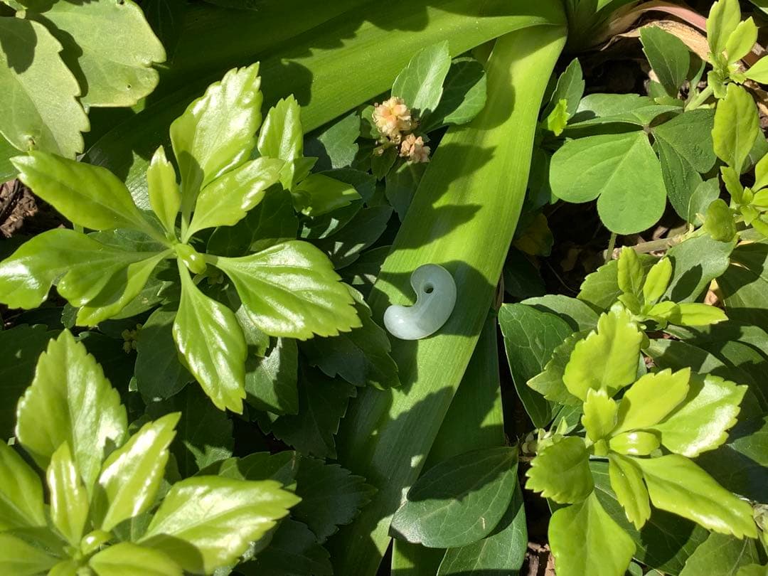 ✳純白氷肌‼️無垢の極上物　糸魚川翡翠勾玉　安価8800円卸し売り‼️ 鑑定鑑別書付