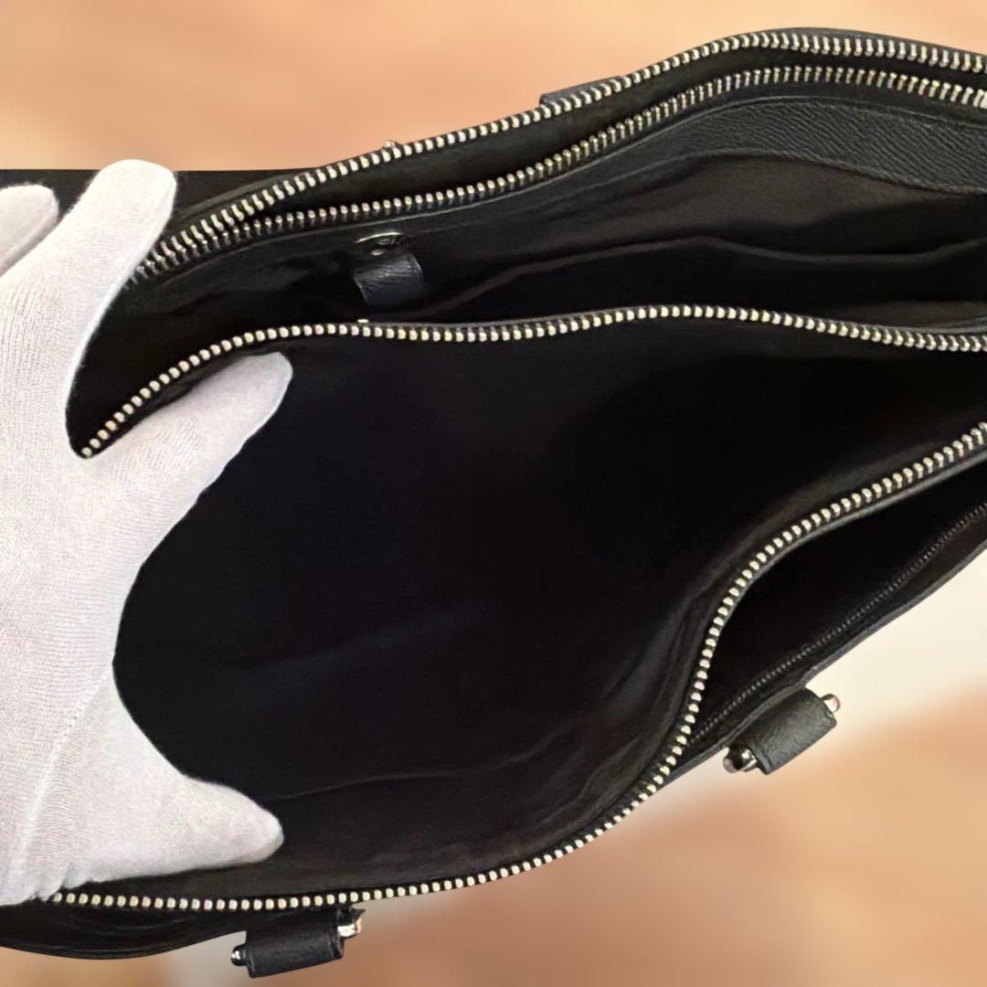 【美品】コーチ　ビジネスバッグ　2way レザー　ブラックカラー