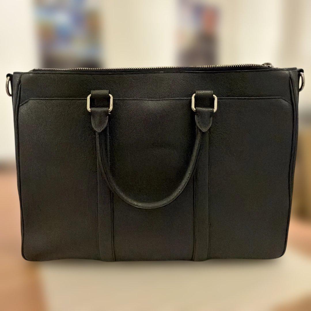 【美品】コーチ　ビジネスバッグ　2way レザー　ブラックカラー