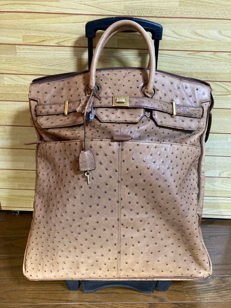 オーストリッチレザー JRA認定 大容量キャリーオンバッグ iii Sanpo製