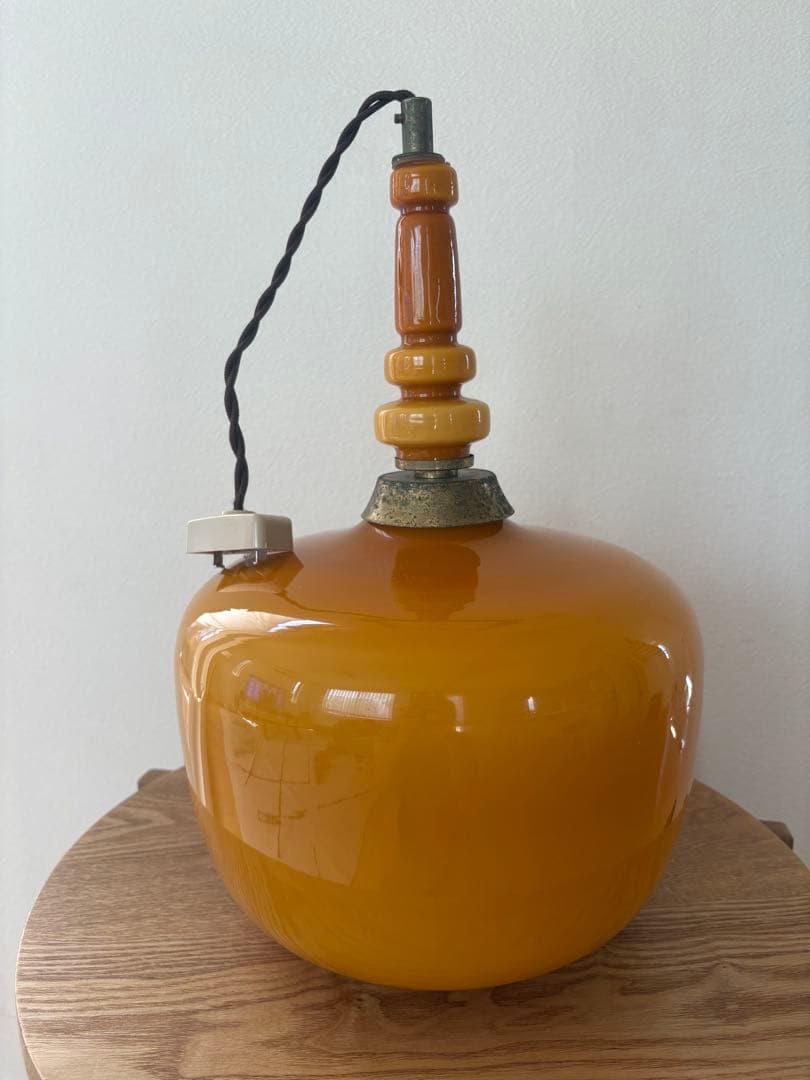 イエロー ガラス ペンダントライト