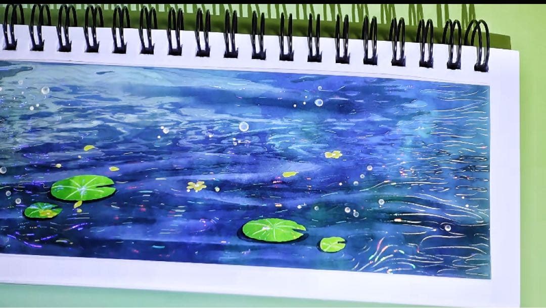 【9415】海外　マステ　6m巻　貝殻光マスキングテープ　夜　湖面　背景系