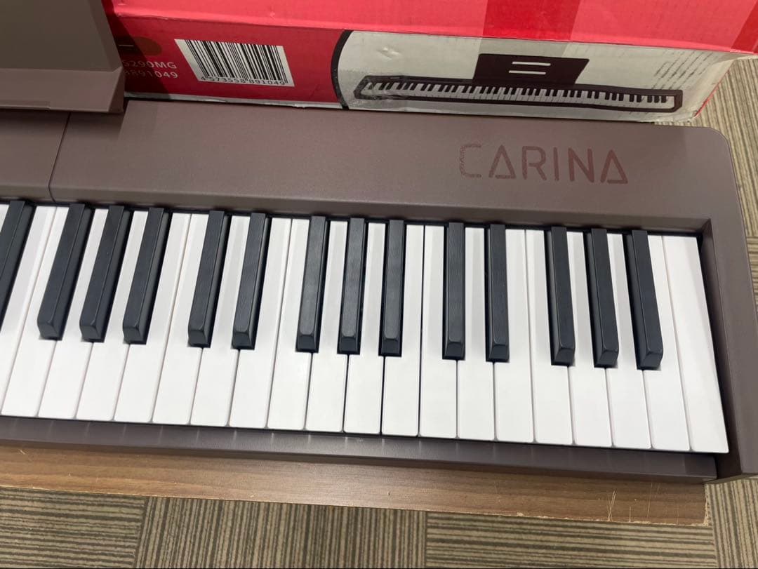 電子ピアノ　88鍵盤　充電タイプ　スリム軽量 マホガニー