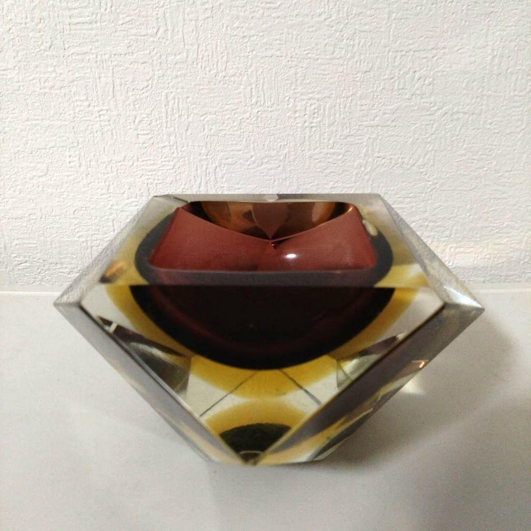 イタリア　ベネチアングラス　灰皿　アッシュトレイ　ガラス　オブジェ　インテリア