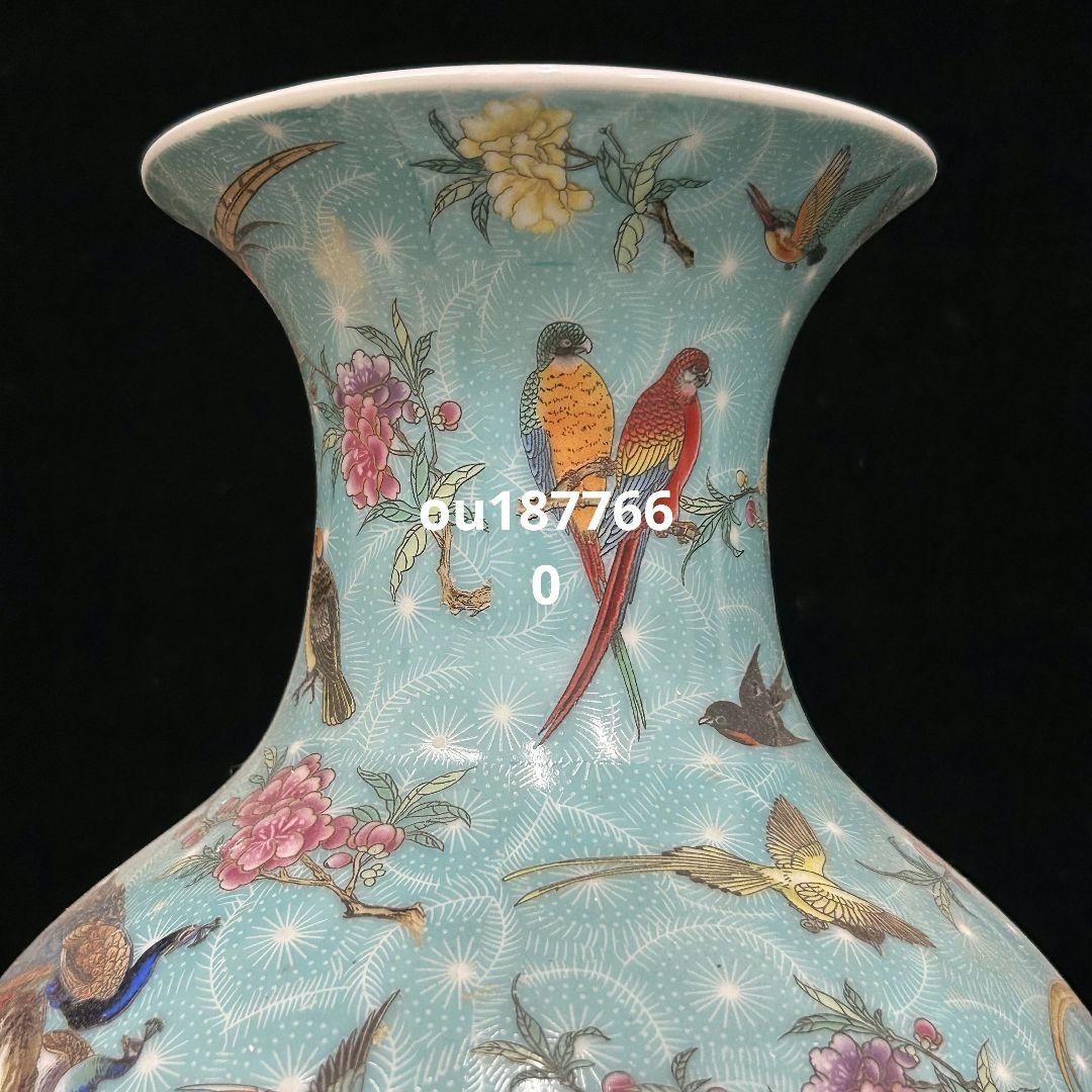 百鸟朝凤大花瓶 景徳鎮 陶磁器 装飾品 現代工芸品 美術品 置物