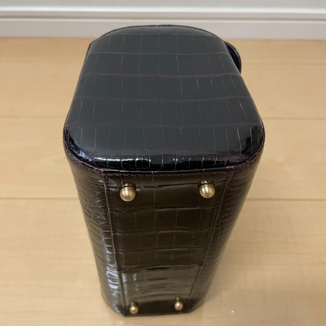 【極美品】JRA　クロコダイルハンドバッグ　ダークブラウン