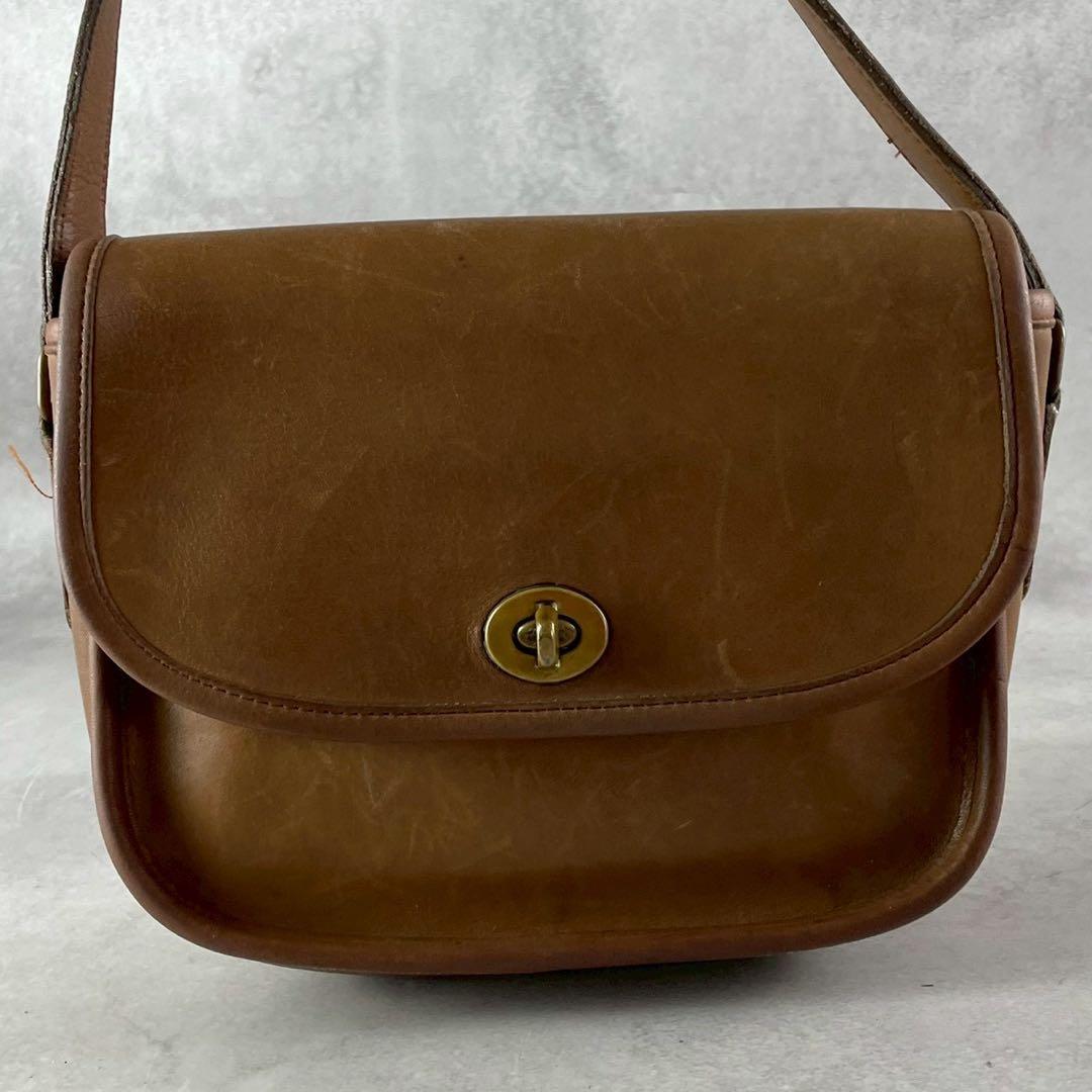 ✨美品✨オールドコーチ　ショルダーバッグ ターンロック　レザー　ブラウン