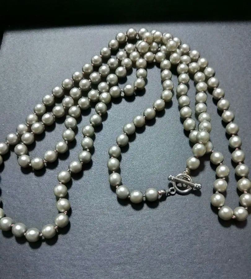 julynine ガラスパールロングネックレス