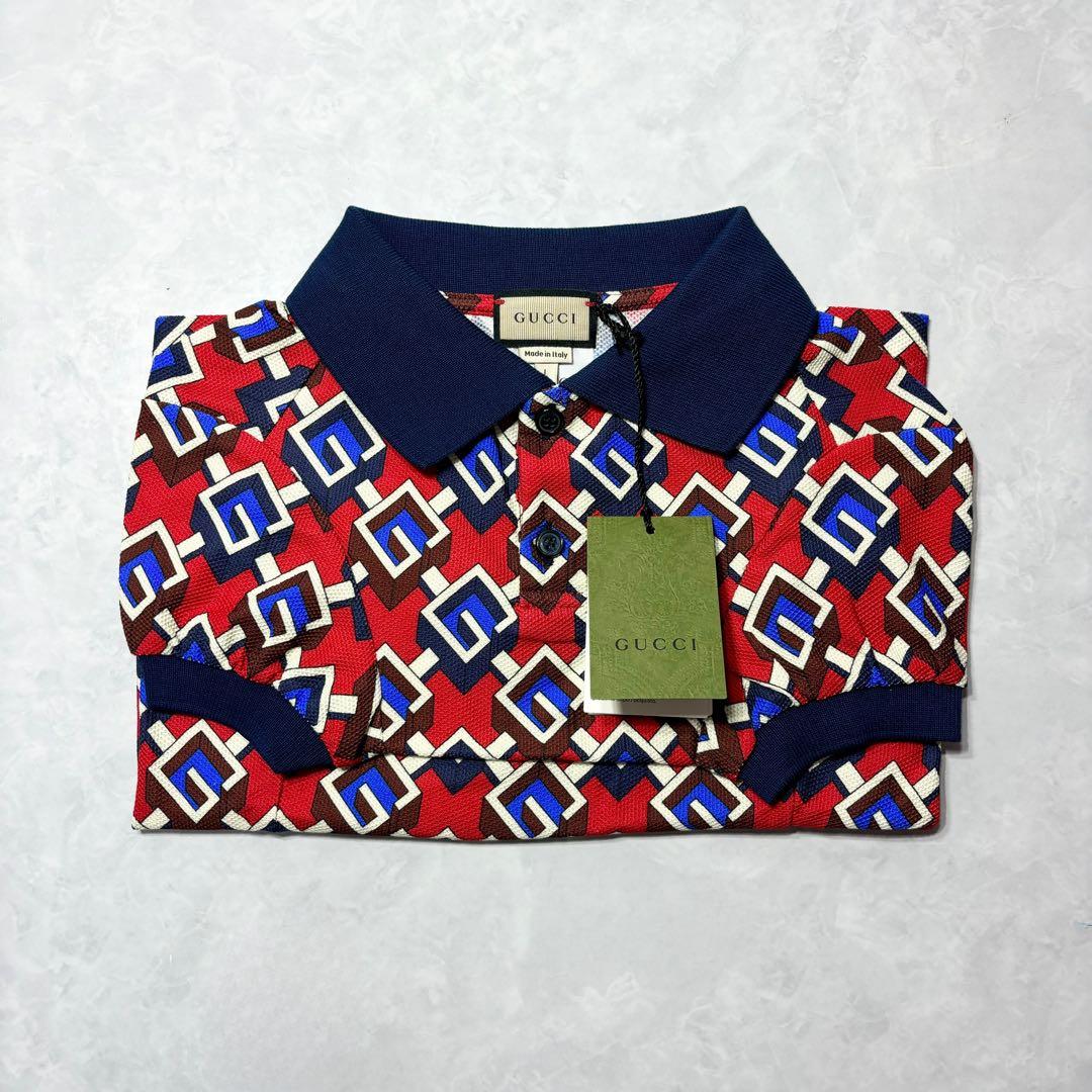 新品 グッチ G ジオメトリック ドッグ Tシャツ ドッグウェア モノグラム L