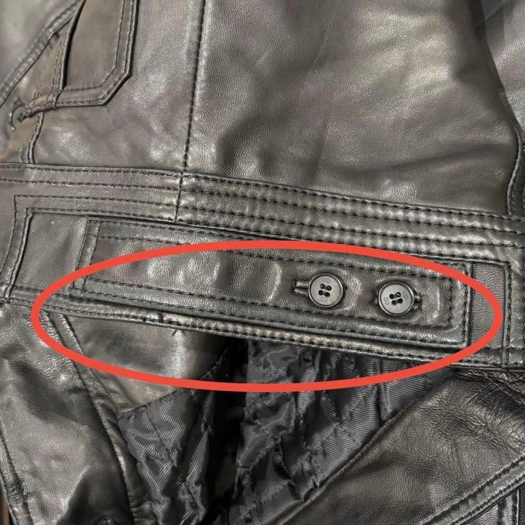 スタッドオム レザージャケット ライダース 4ポケット ジップアップ