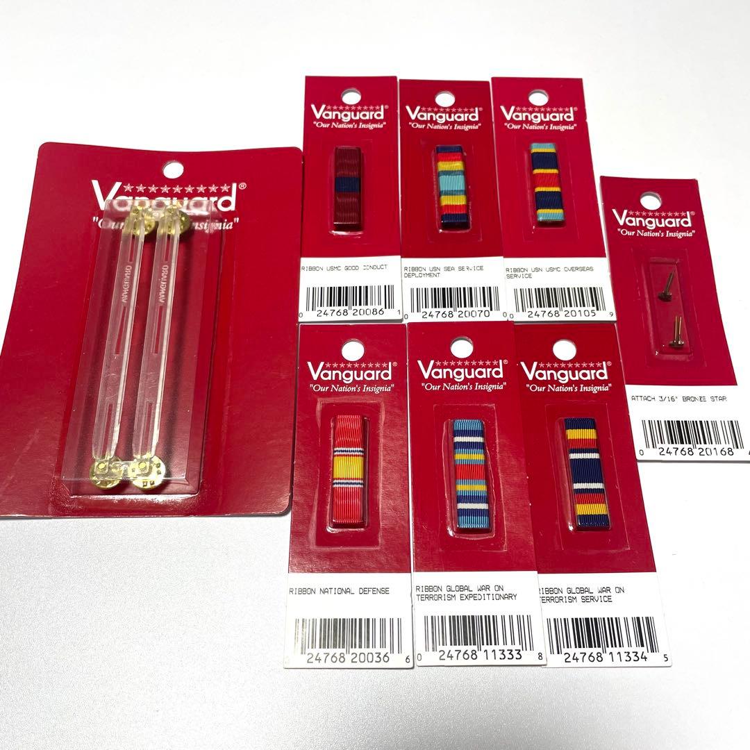 米海軍/海兵隊 略綬セット 6種 + 2段リボンバー Vanguard社製 実物