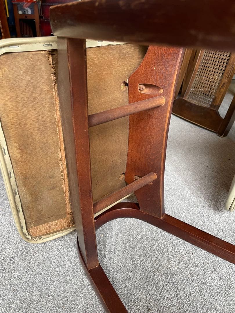 秋田木工　スタッキングスツール 剣持勇　ヴィンテージ　アンティーク　白　2脚