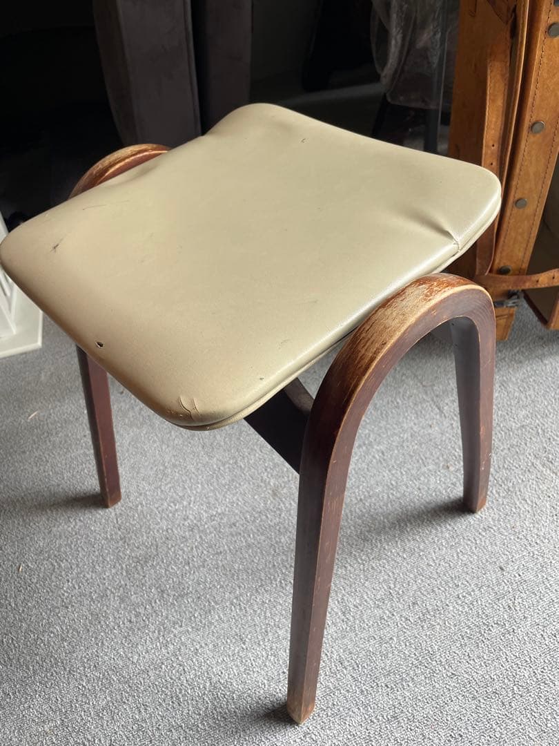 秋田木工　スタッキングスツール 剣持勇　ヴィンテージ　アンティーク　白　2脚