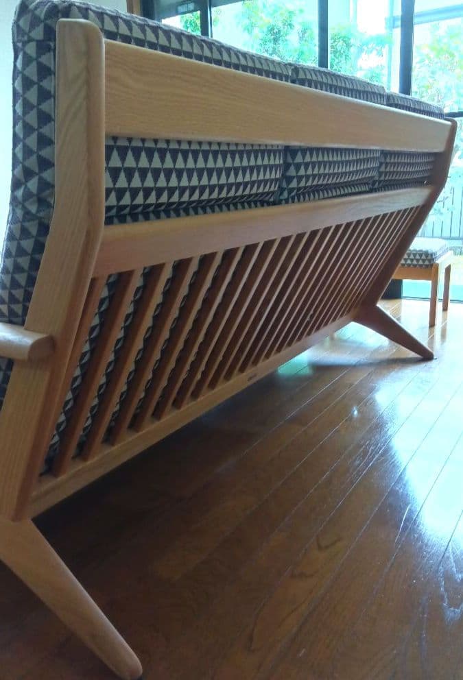 【引取限定・名古屋市】NAGANO ナガノ 3人掛ソファ＋スツー