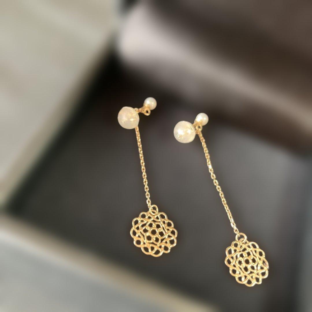 SIENA ROSE ゴールドロングピアス　シエナローズ