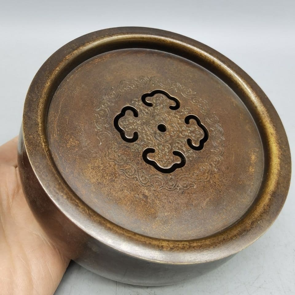 銅 細工 厚重 茶洗 茶道具 工芸品 美術品 置物