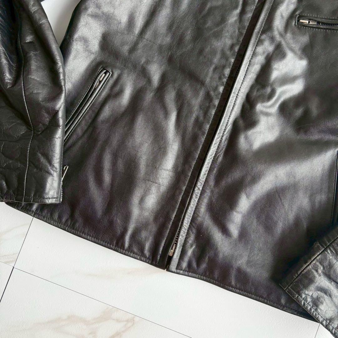 希少4L◆美品 HORN WORKS バッファローレザー シングル ライダース