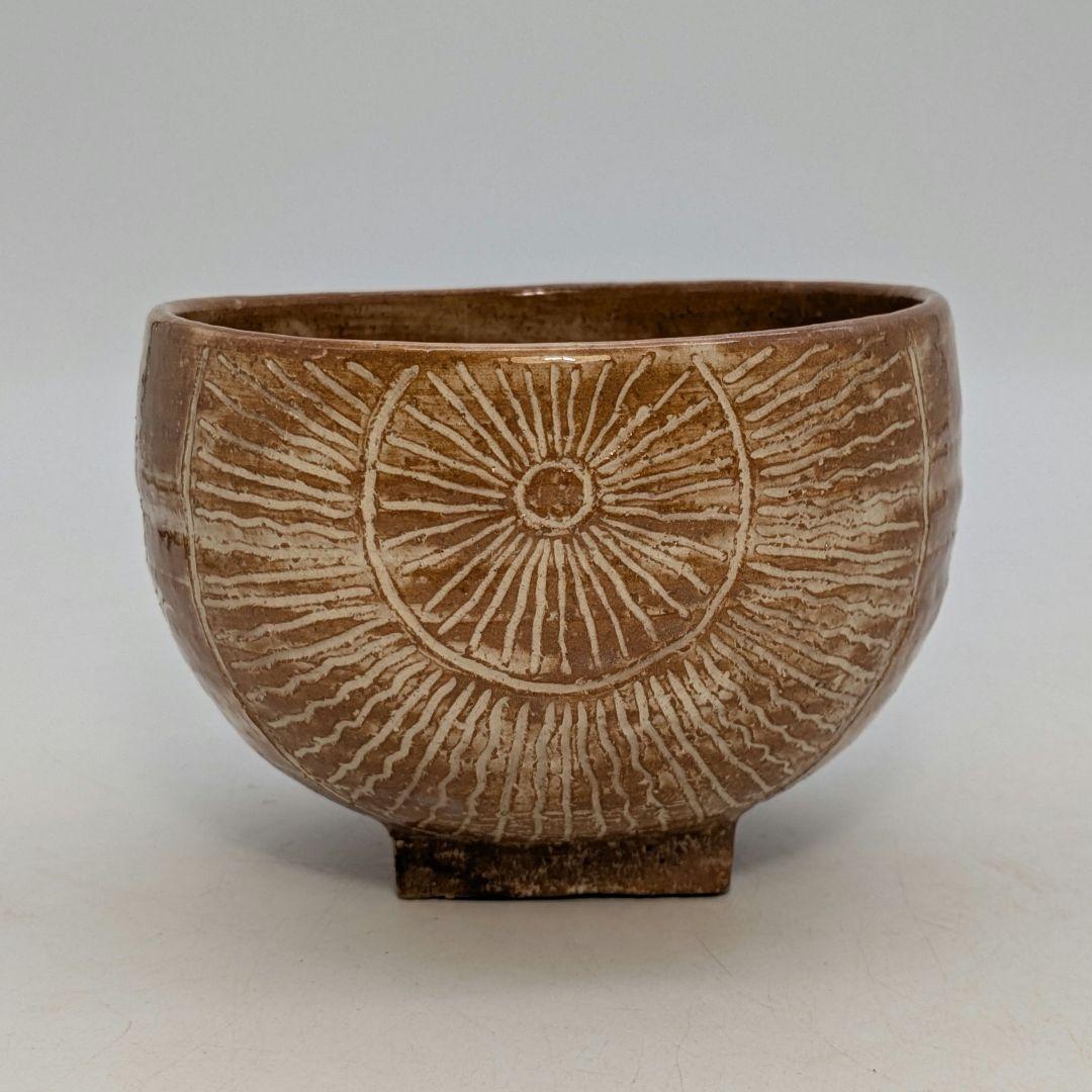 十四代土谷道仙 萩焼 俵手茶盌 共箱共布栞 抹茶碗 抹茶茶碗 茶道具 茶器 食器