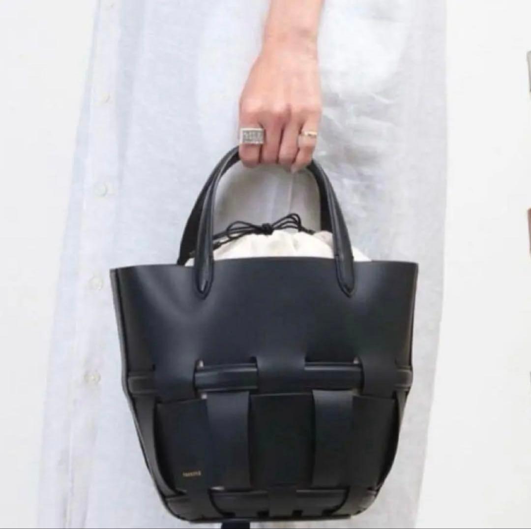 ORSETTO オルセット ハンドバッグ RETE バケツ型　レザー ブラック