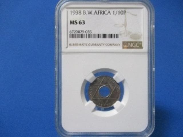イギリス領西アフリカ　１／１０ペニー硬貨☆1938年／未使用品／ジョージ6世／