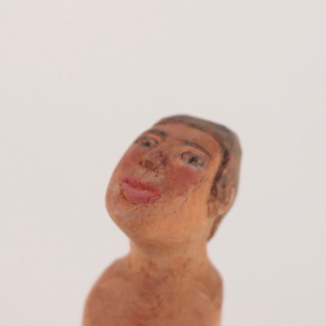 ふしぎな 木彫 人物像 古道具 アンティーク オブジェ