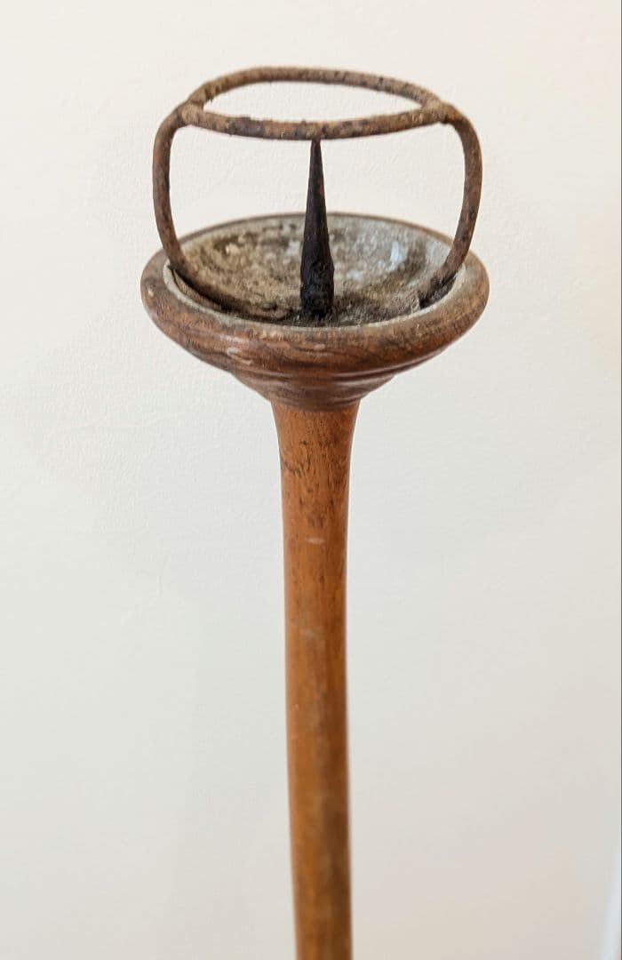 木目美しい趣ある燭台 約74cm ２台　天然木　antiques