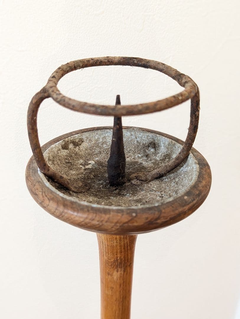 木目美しい趣ある燭台 約74cm ２台　天然木　antiques