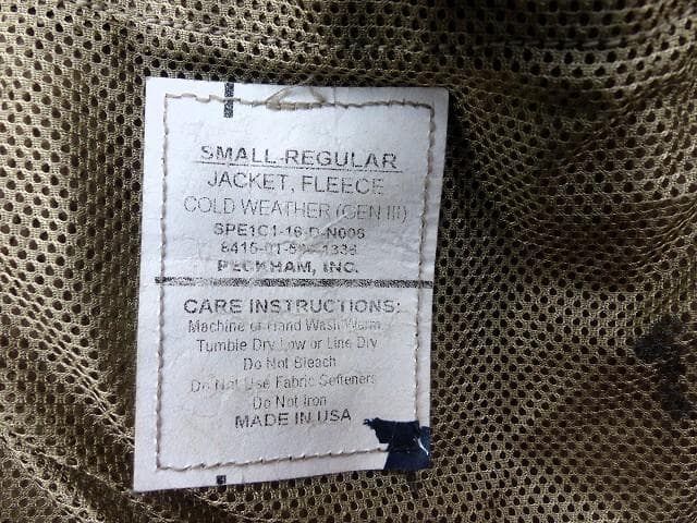 米軍実物　ポーラテックフリースジャケット　S-R　コヨーテ ECWCS　131