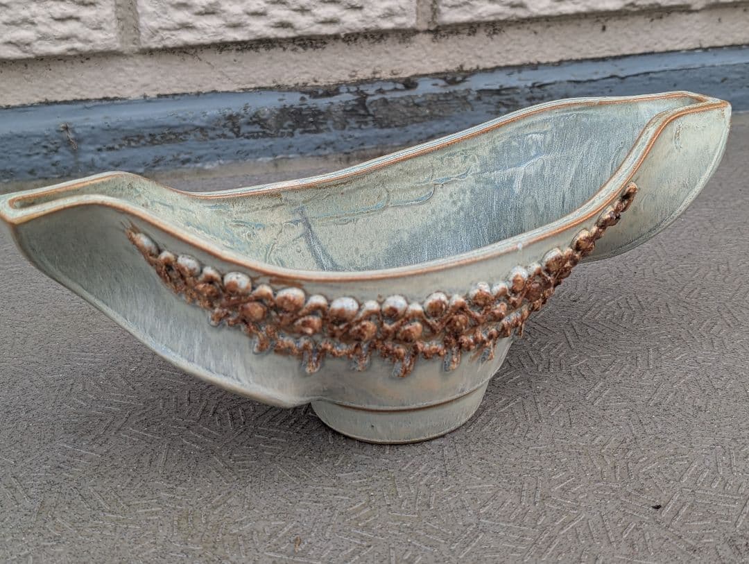 ビンテージ モダン アート フラワーベース ボウル 在銘 アンティーク 花器 鉢