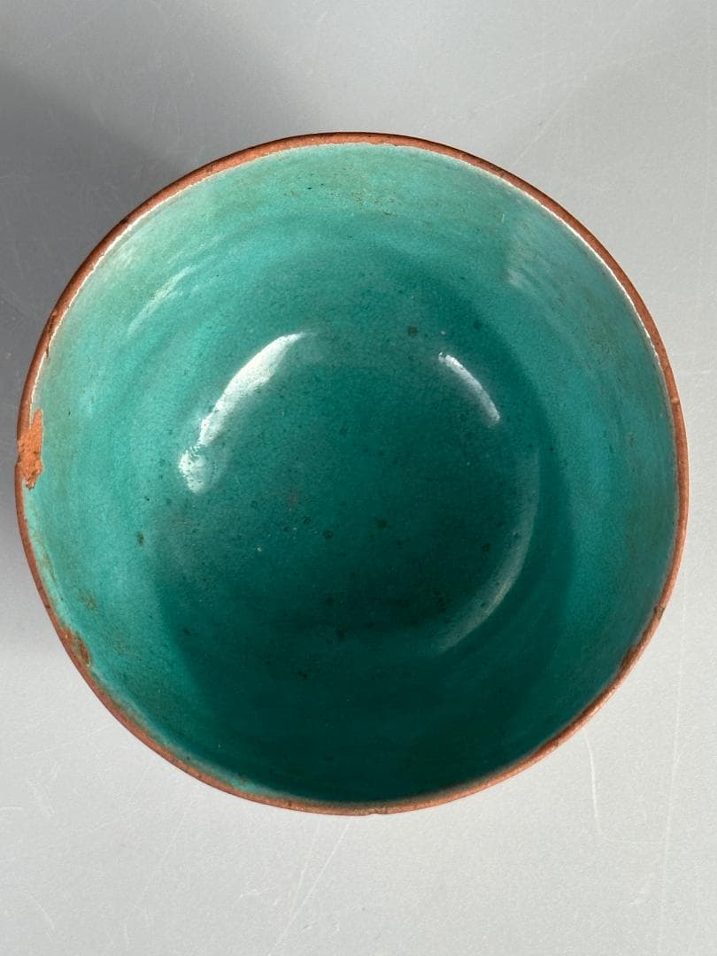 煎茶道具　紫砂　朱泥　漢字文湯飲　杯　一対　時代茶器