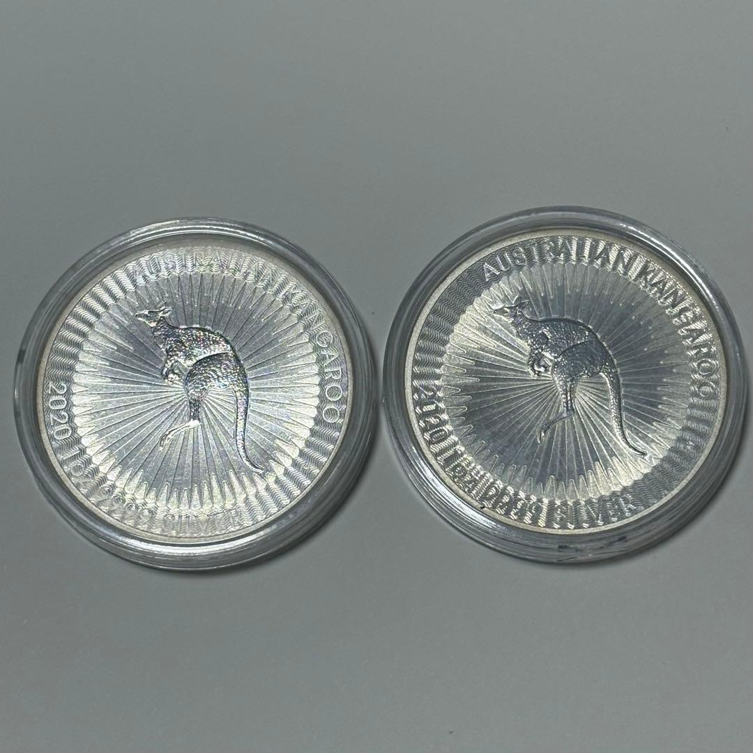 2020年 カンガルー銀貨　2枚セット　オーストラリア　シルバー　純銀