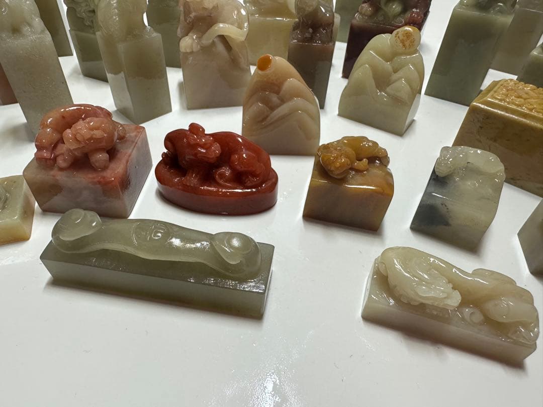 年末感謝祭　篆刻　印材　印石　まとめ　書道　落款　遊印　45点　②