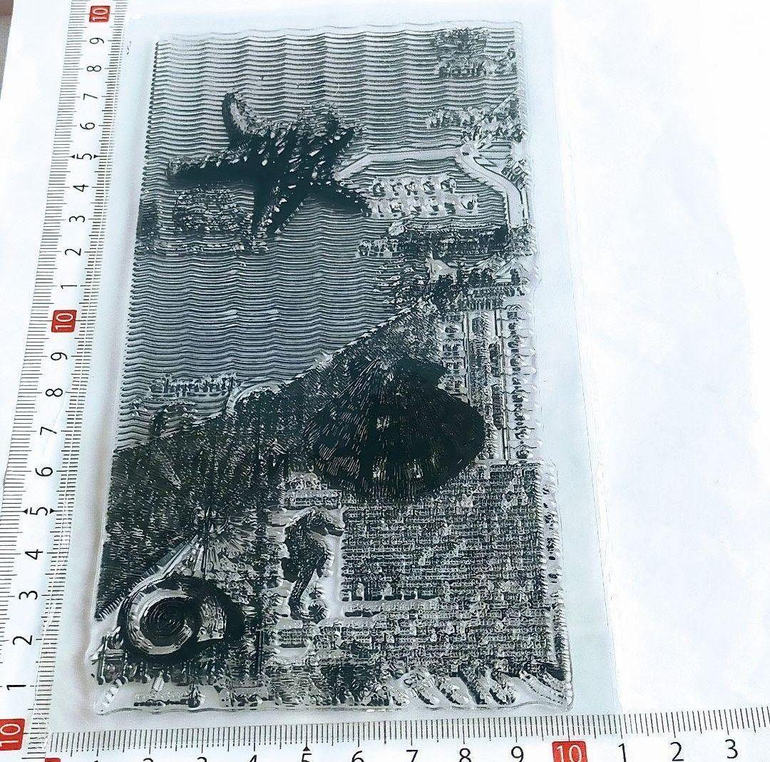 (223)【海外製 】クリアスタンプ シーサイドマップ ヒトデ 貝コラージュ細長